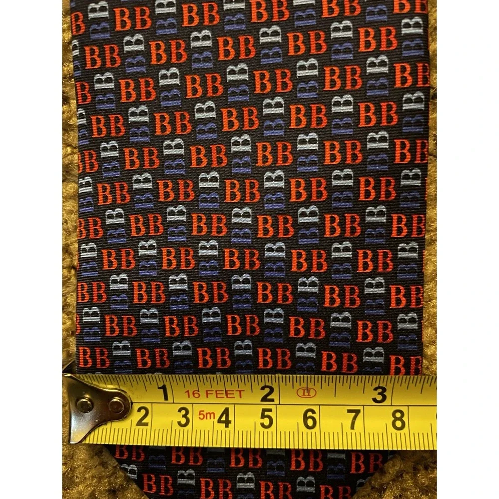 Brooks Brothers Neckwear Tie Blue Red BB All Over Pattern 100% Silk JBHS